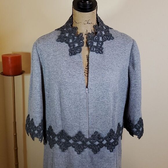 NWT Vintage Women's Peggy Jennings Gray Custom Evening coat size Medium - Picture 2 of 16